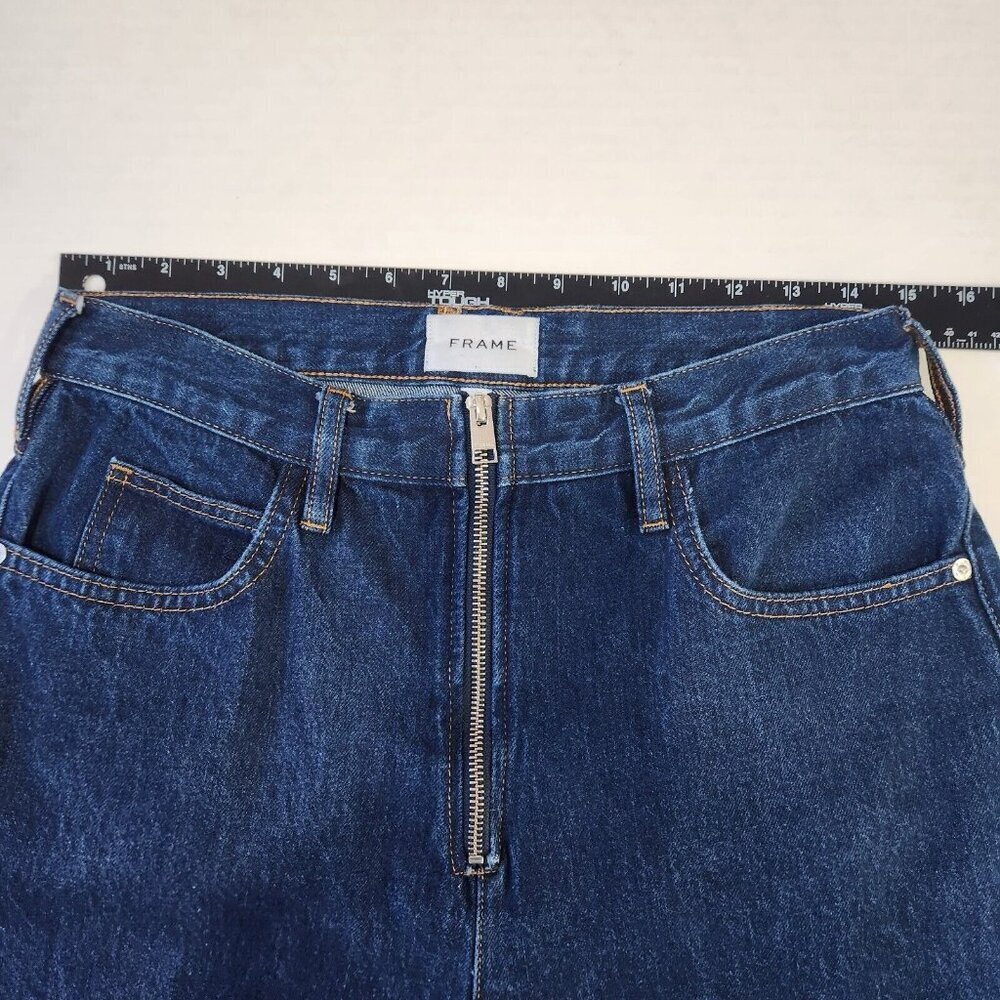 FRAME Denim Le High N Tight Straight Leg Exposed Zipper Jeans 29 Blue High Rise - Picture 5 of 13